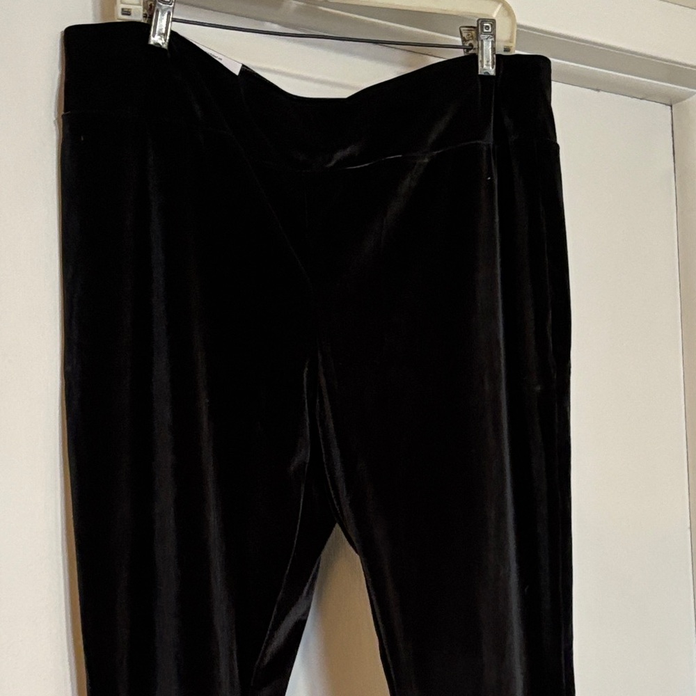 NWT Silver Velvet Look Pants pull on